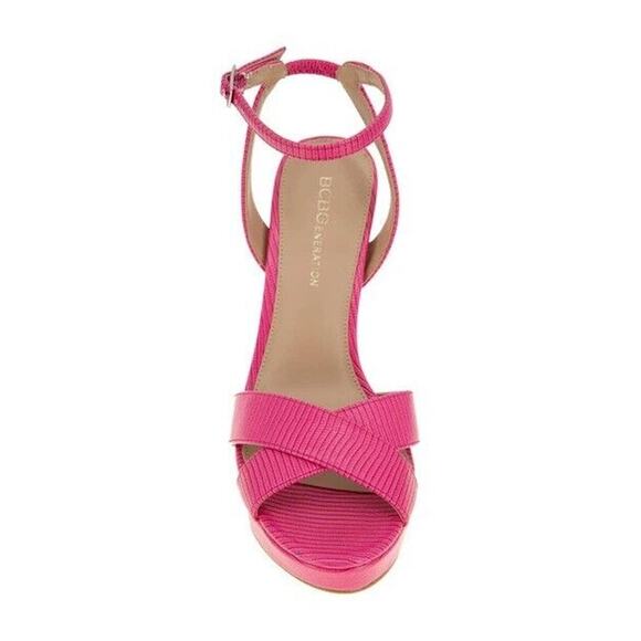 BCBGeneration Women's Niada Platform Ankle Strap Sandal, Dark Pink Size 9.5M - Picture 3 of 6